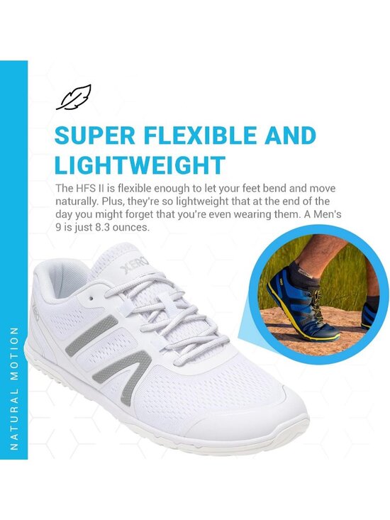 Xero Men\'s White Rubber Lightweight Lace Up Running Comfortable Athletic Shoes main image 6